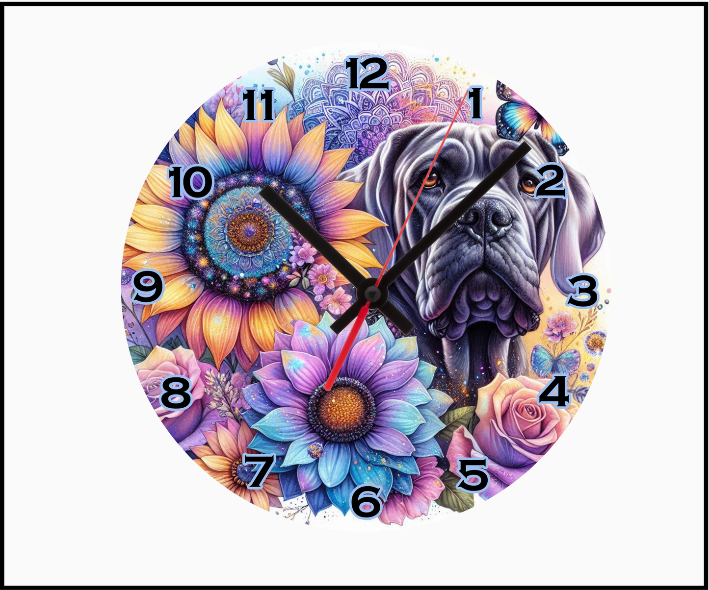 Bullmastiff Sublimated Clock (Round 027)