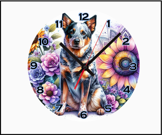 Blue Cattle Dog Sublimated Clock (Round 029)