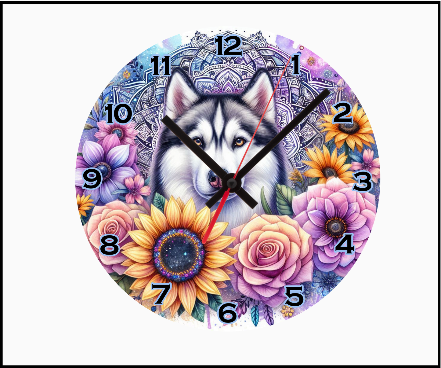 Husky Sublimated Clock (Round 030)