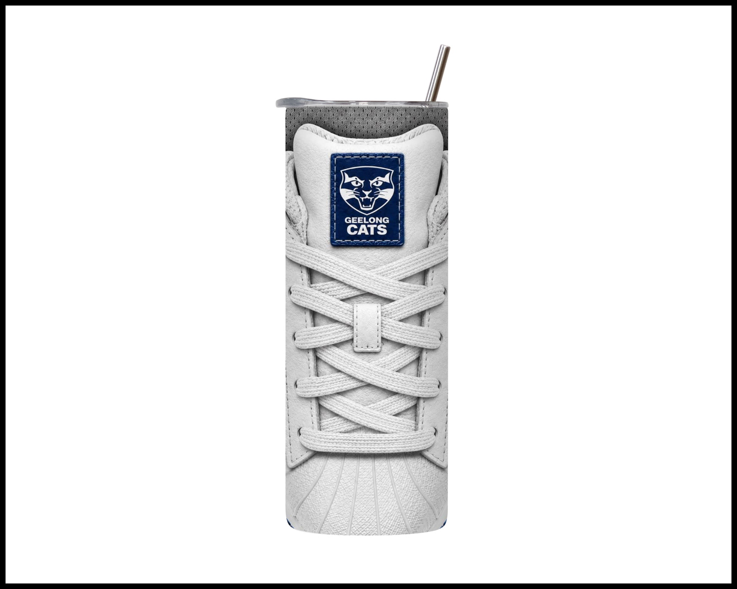 Stainless Steel Tumbler -Geelong Cats Side-Stripe Shoe Inspired