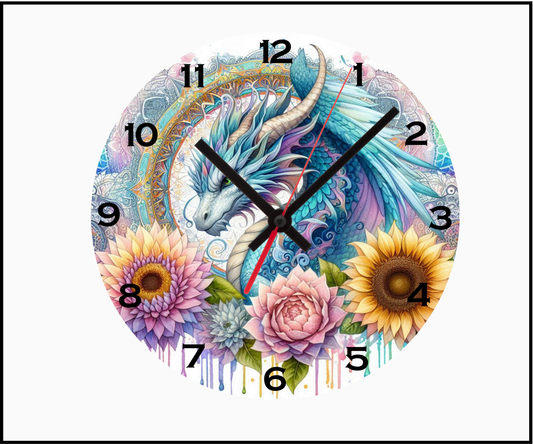 Mandala Dragon Sublimated Clock (Round 032)