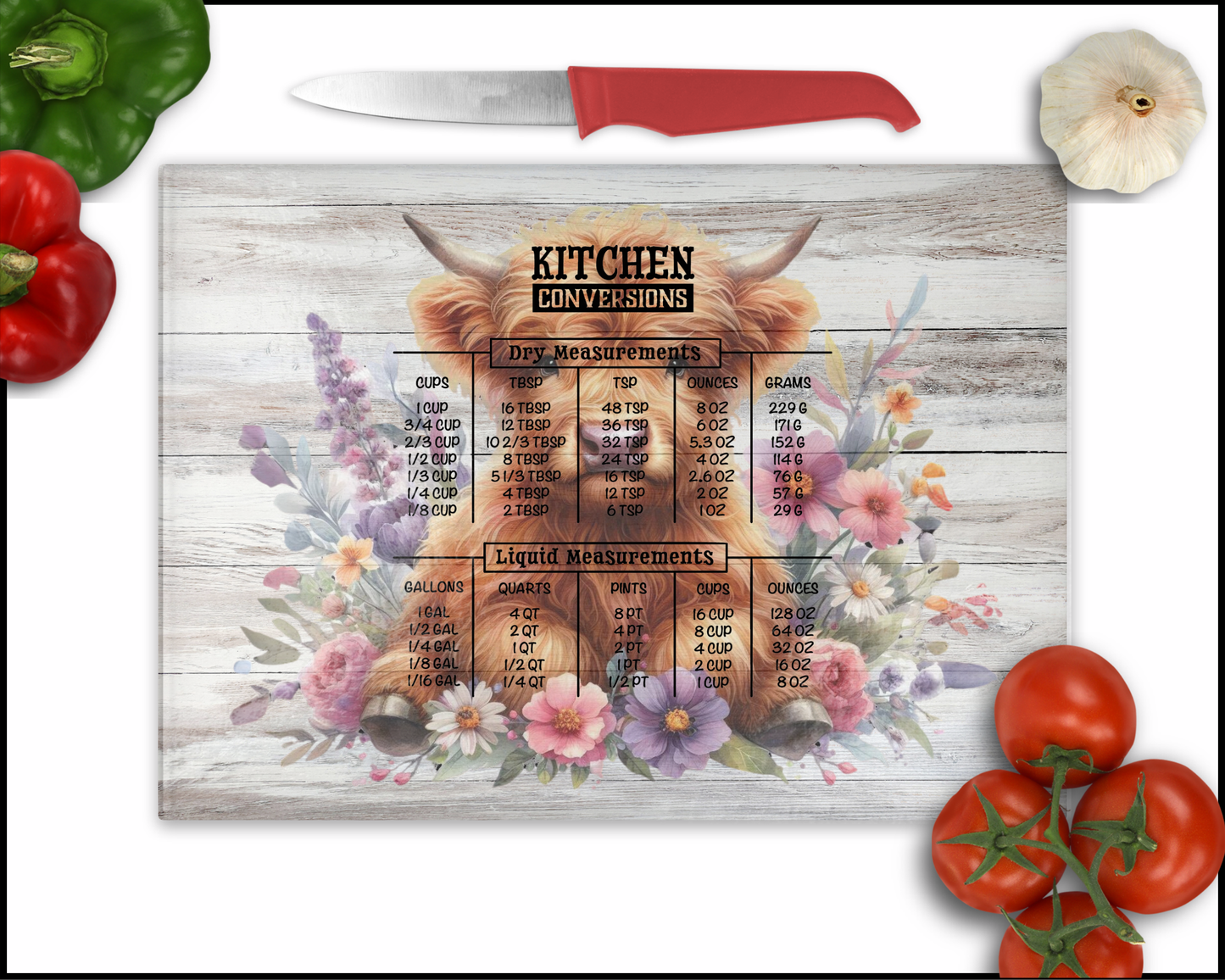 Highland Cow Kitchen Conversions Sublimated Cutting Board (032)