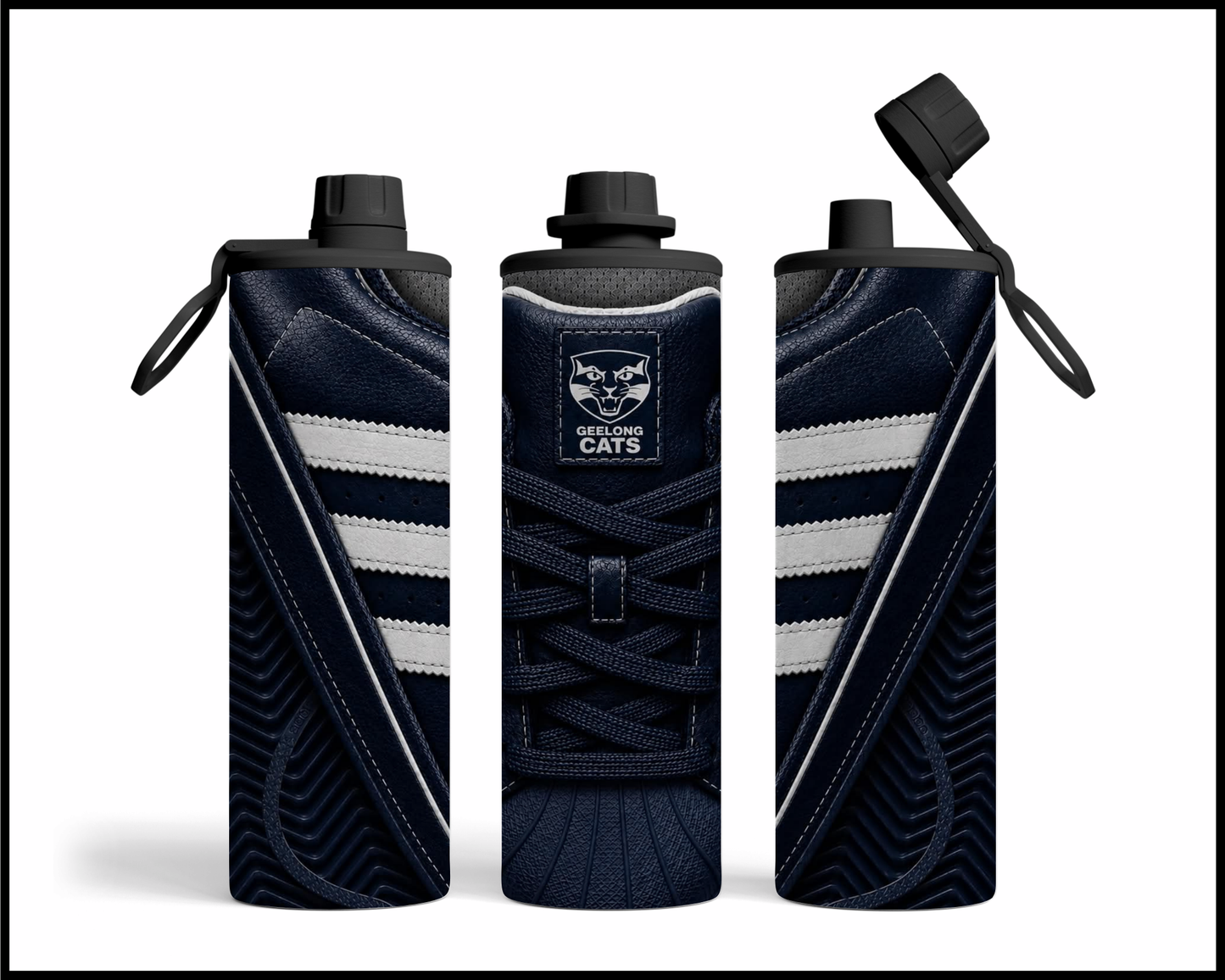 Stainless Steel Tumbler -Geelong Cats Side-Stripe Shoe Inspired