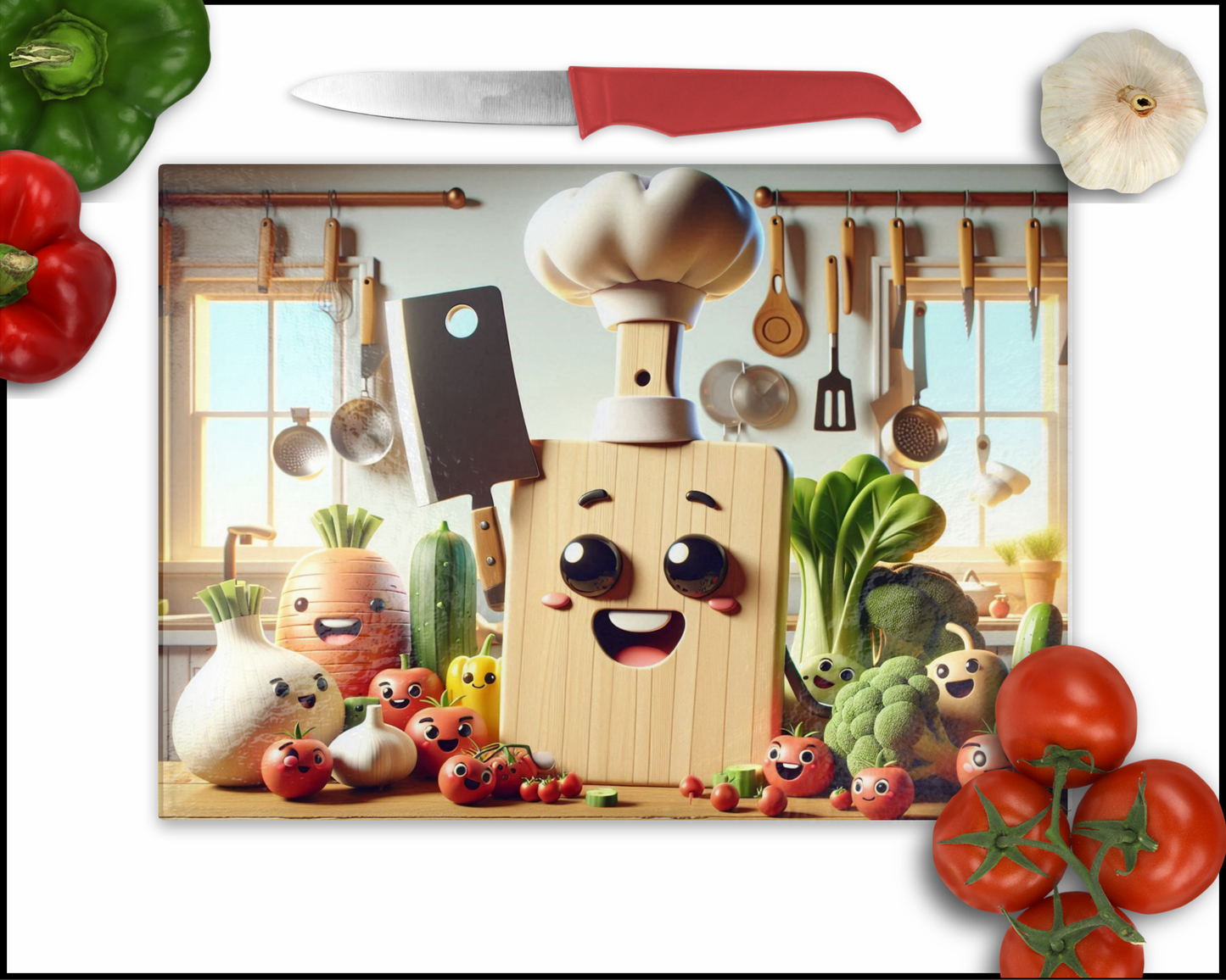 Vegetable Comedy (2) Sublimated Cutting Board (034)