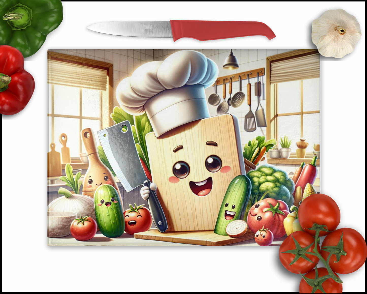 Vegetable Comedy (3) Sublimated Cutting Board (035)