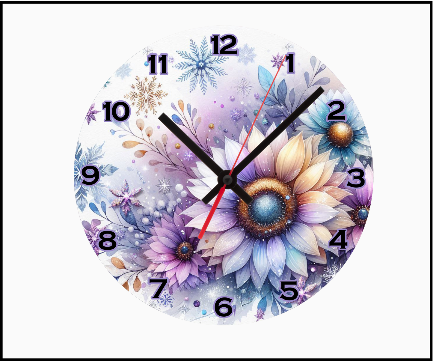 Pastel Sunflower Sublimated Clock (Round 038)