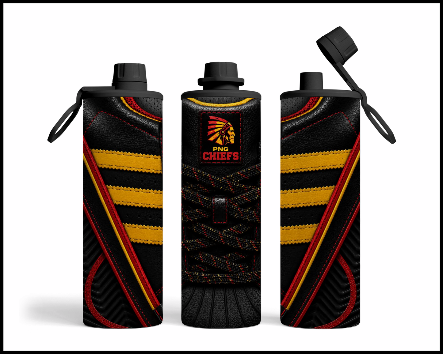PNG Chiefs Side-stripe Shoe Inspired Tumbler
