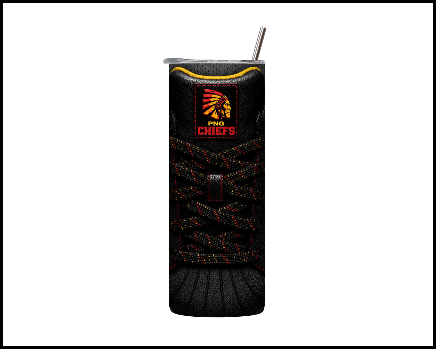 PNG Chiefs Side-stripe Shoe Inspired Tumbler