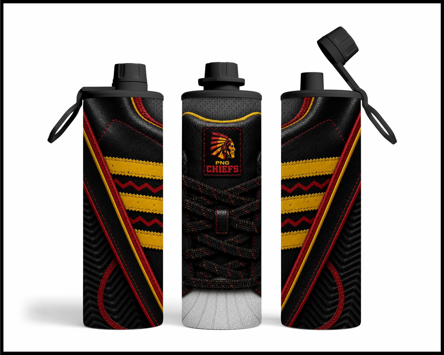 PNG Chiefs Side-stripe Shoe Inspired Tumbler