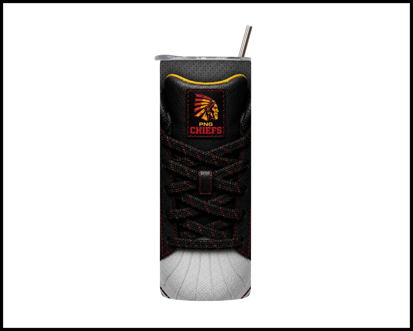 PNG Chiefs Side-stripe Shoe Inspired Tumbler