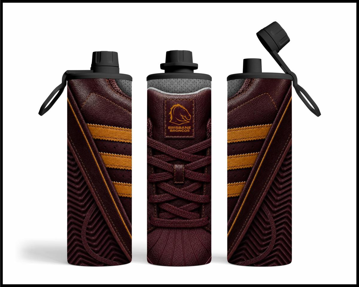 Stainless Steel Tumbler - Brisbane Broncos Side-Stripe Shoe Inspired