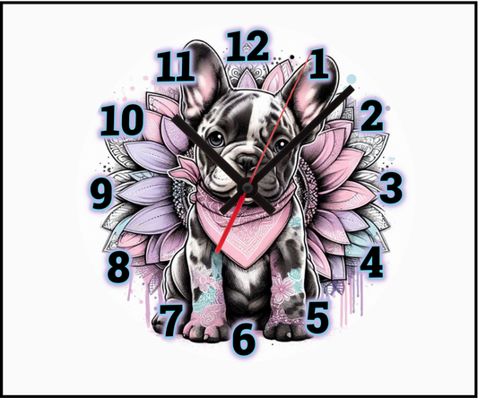 French Bulldog Sublimated Clock (Round 046)