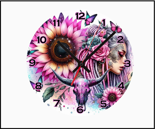 Beautiful Bad Ass Sublimated Clock (Round 047)