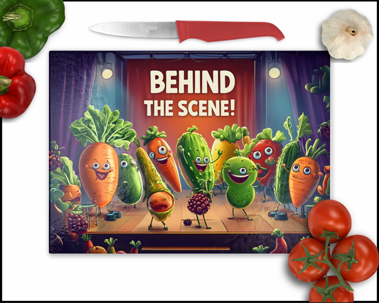 Behind The Scenes Comedy Veggies Sublimated Cutting Board (047)