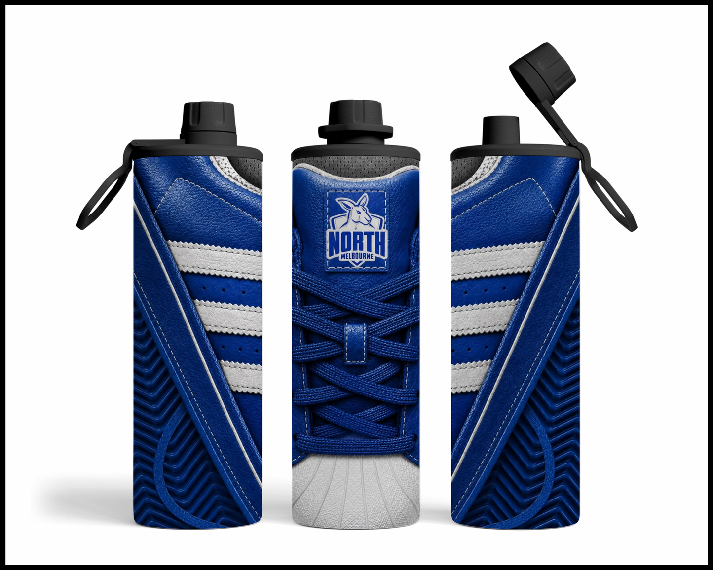 Stainless Steel Tumbler - North Melbourne Side-Stripe Shoe Inspired