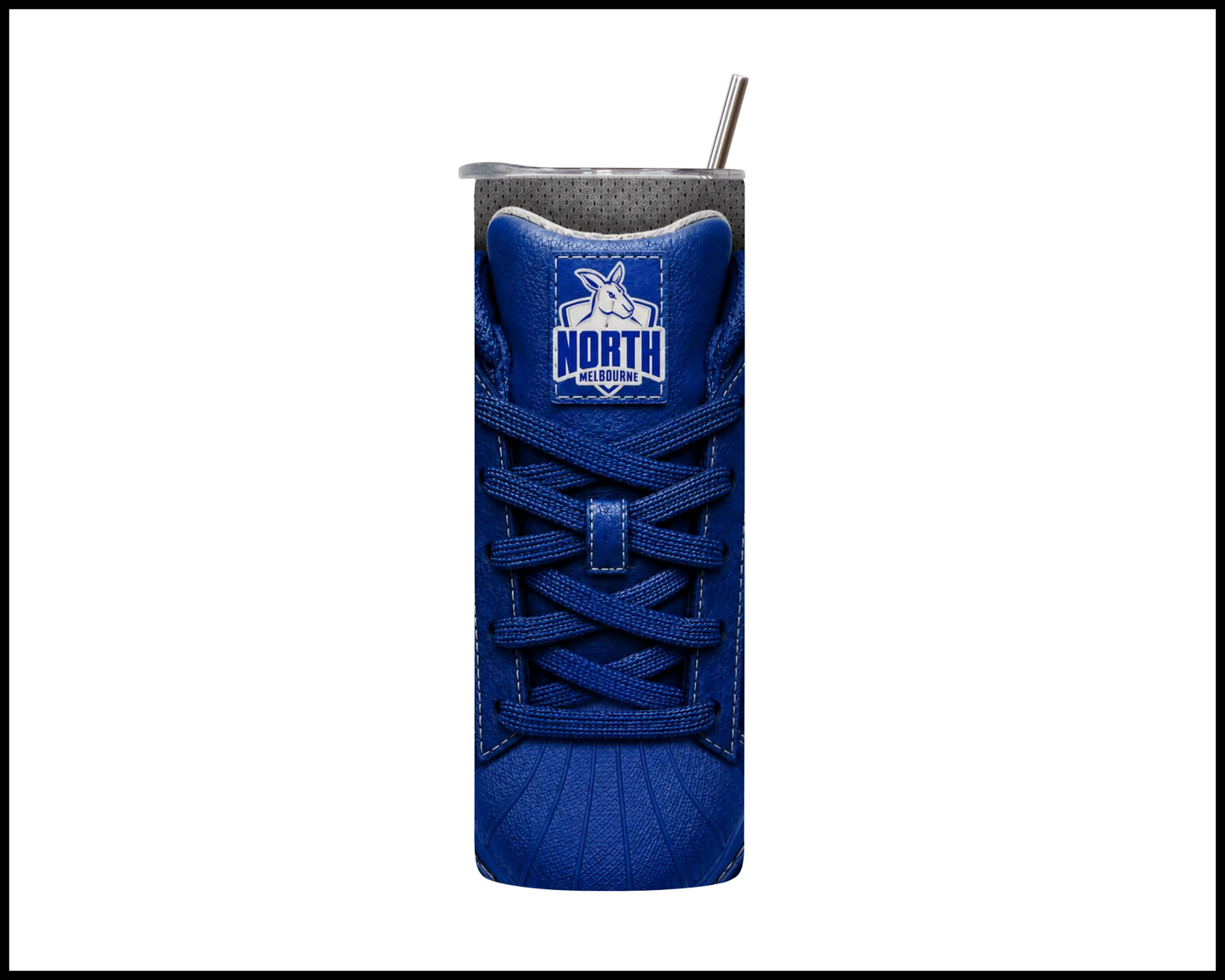 Stainless Steel Tumbler - North Melbourne Side-Stripe Shoe Inspired