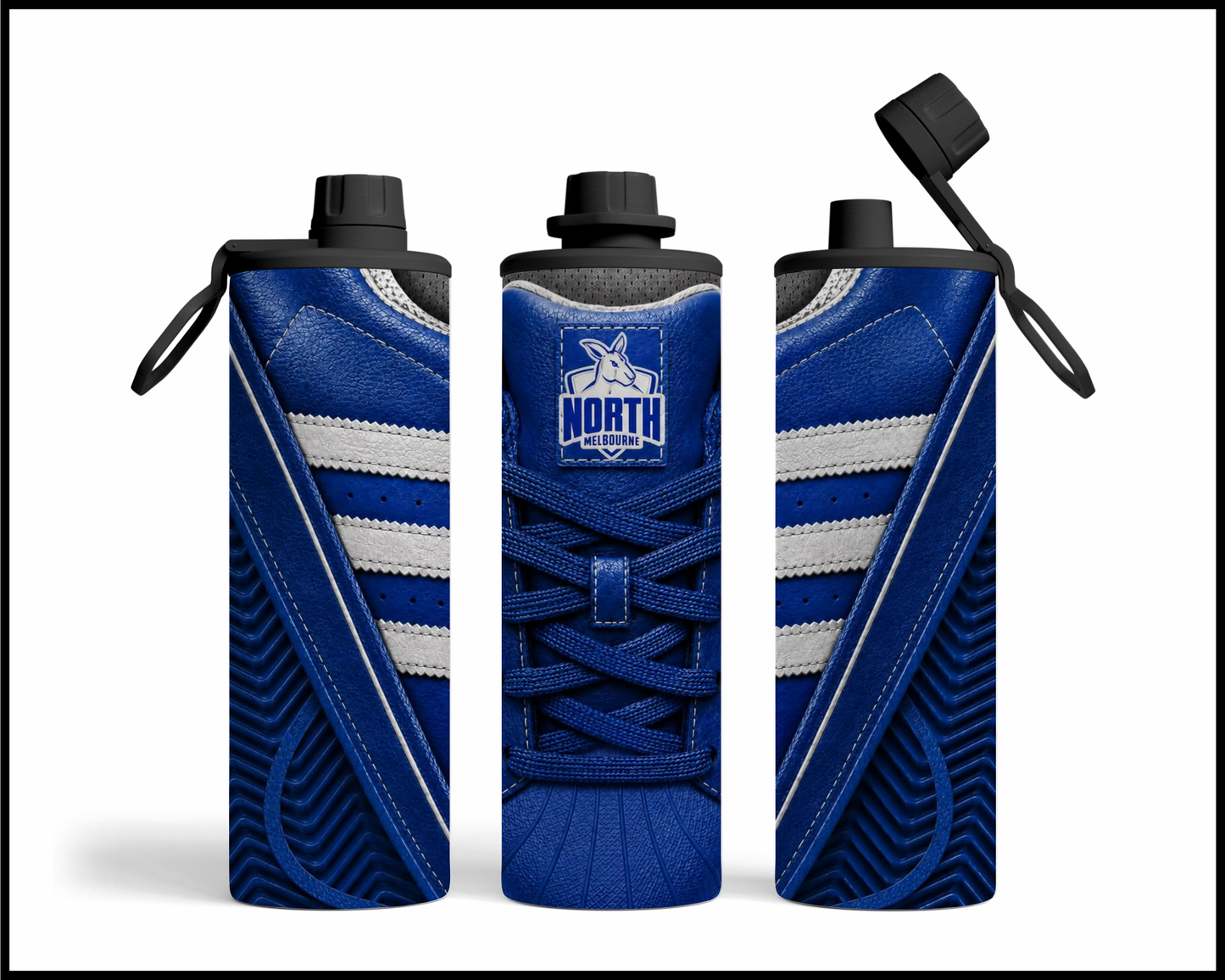 Stainless Steel Tumbler - North Melbourne Side-Stripe Shoe Inspired
