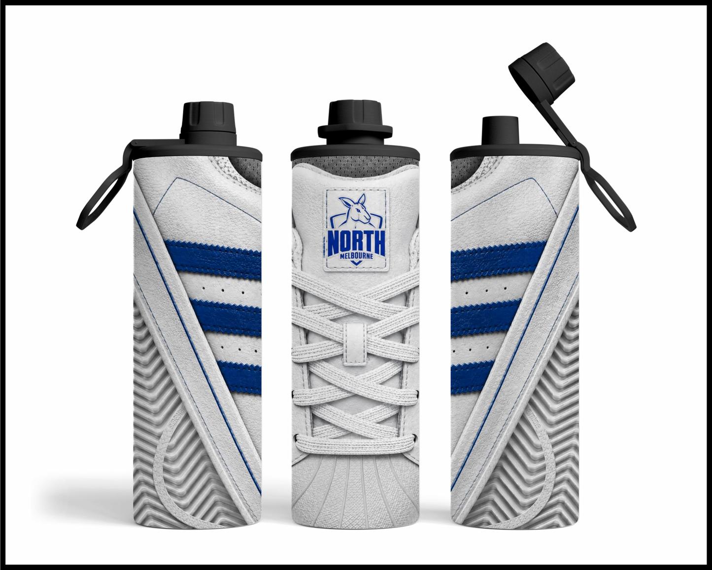 Stainless Steel Tumbler - North Melbourne Side-Stripe Shoe Inspired