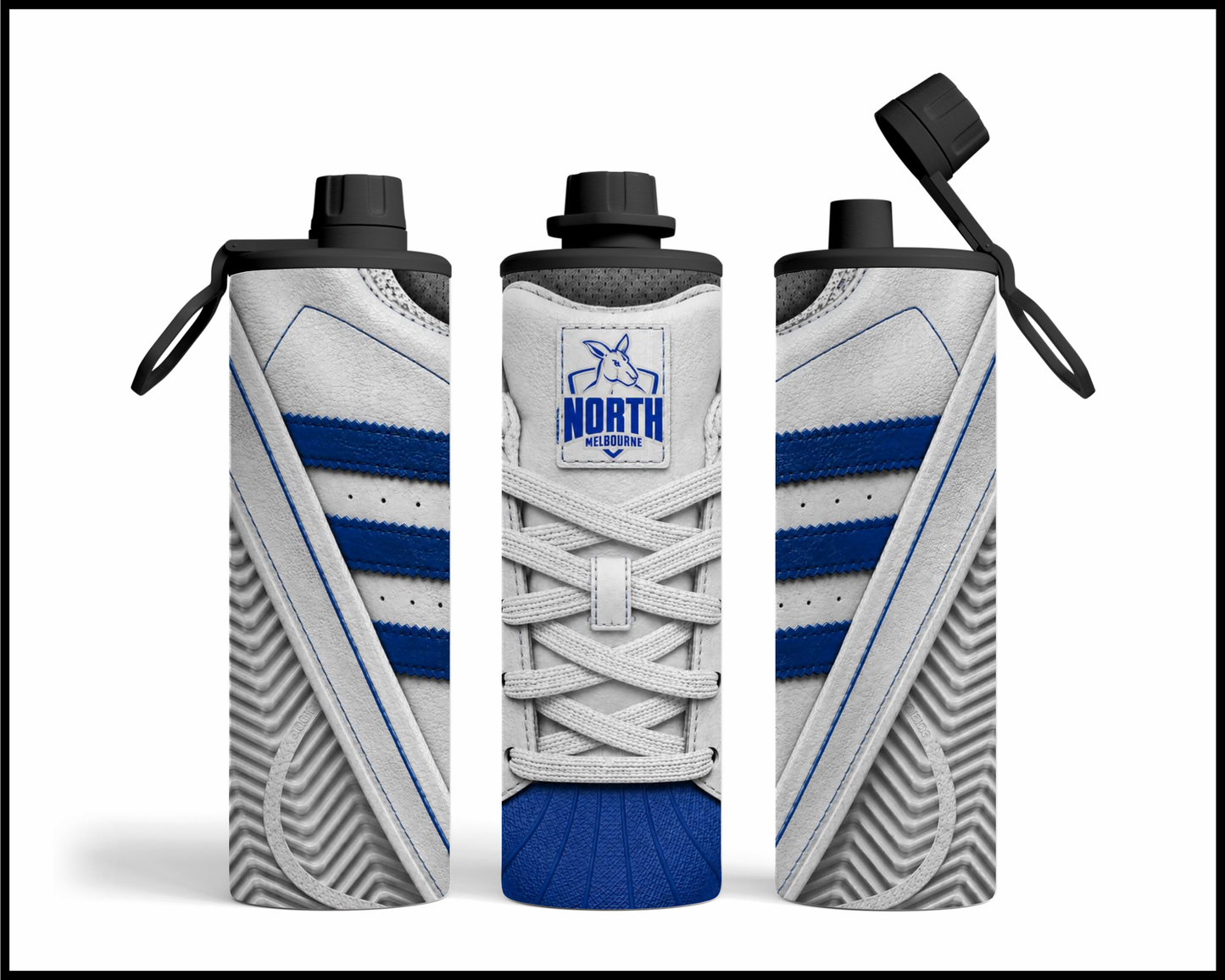 Stainless Steel Tumbler - North Melbourne Side-Stripe Shoe Inspired