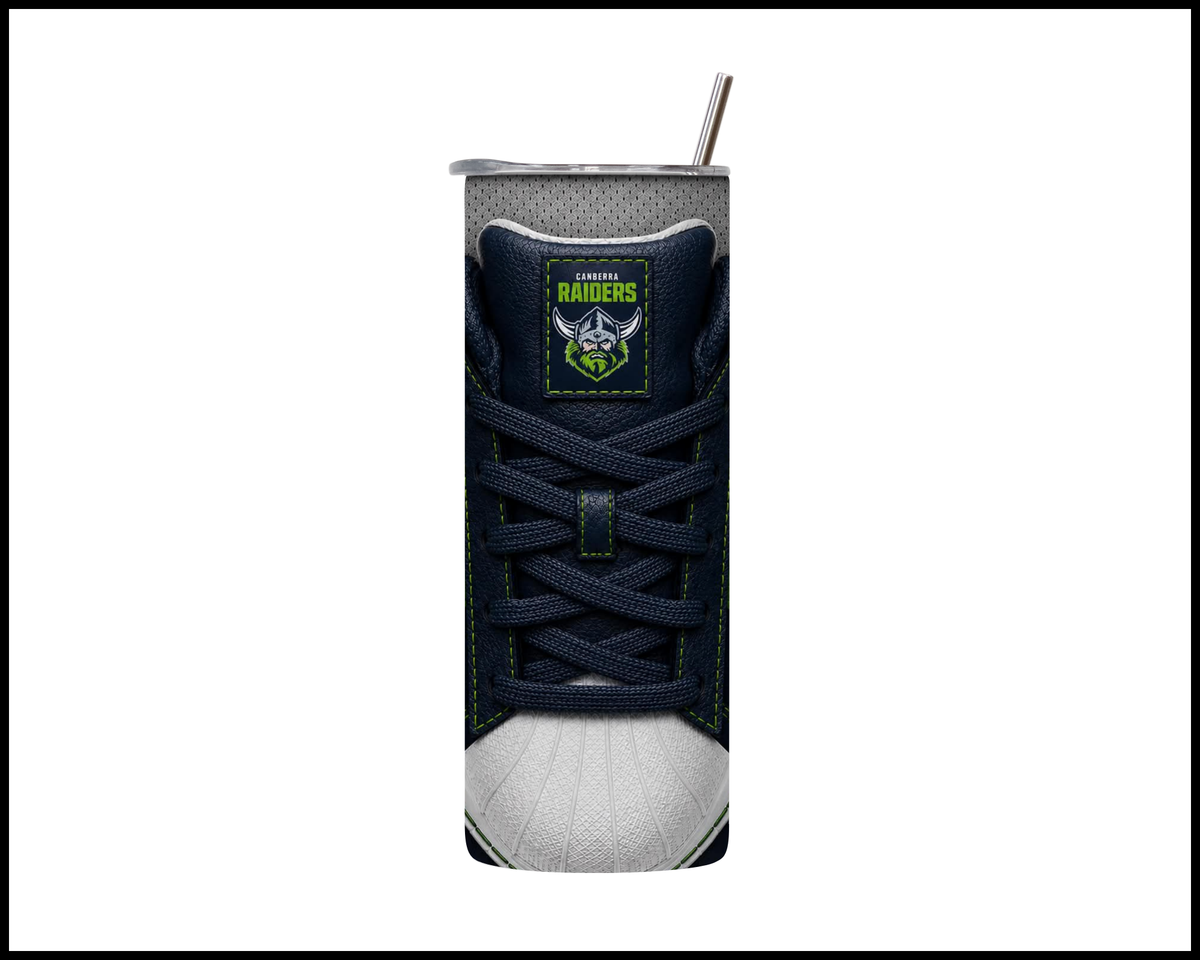 Stainless Steel Tumbler - Canberra Raiders Side-stripe Shoe Inspired