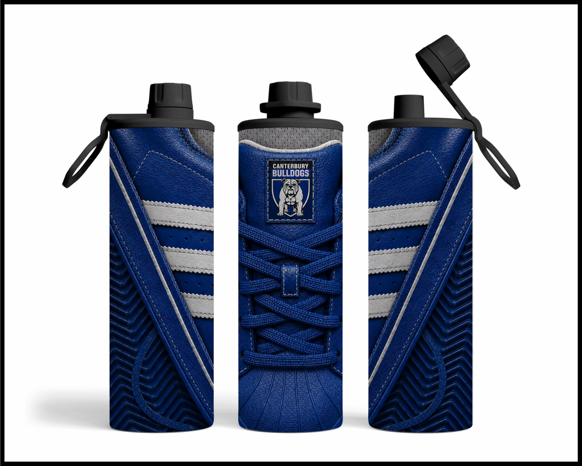 Stainless Steel Tumbler - Canterbury Bulldogs Side-Stripe Shoe Inspired