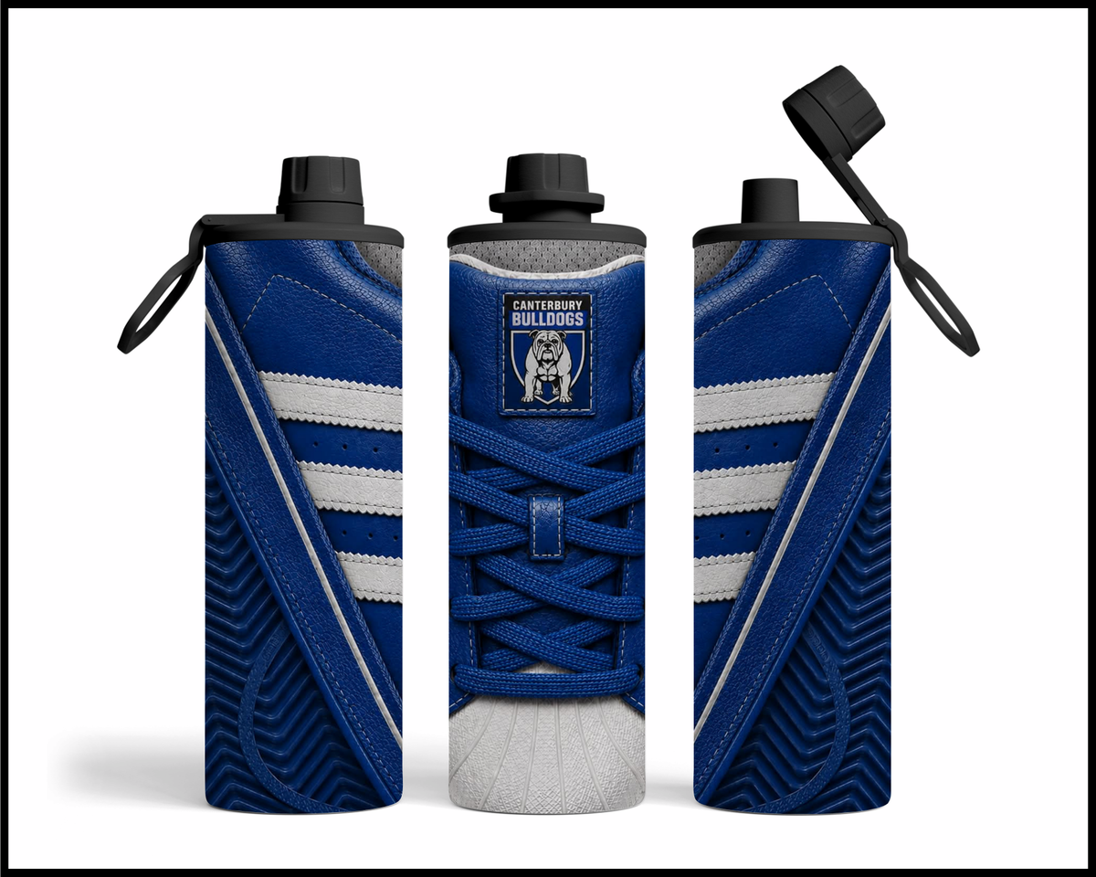 Stainless Steel Tumbler - Canterbury Bulldogs Side-Stripe Shoe Inspired