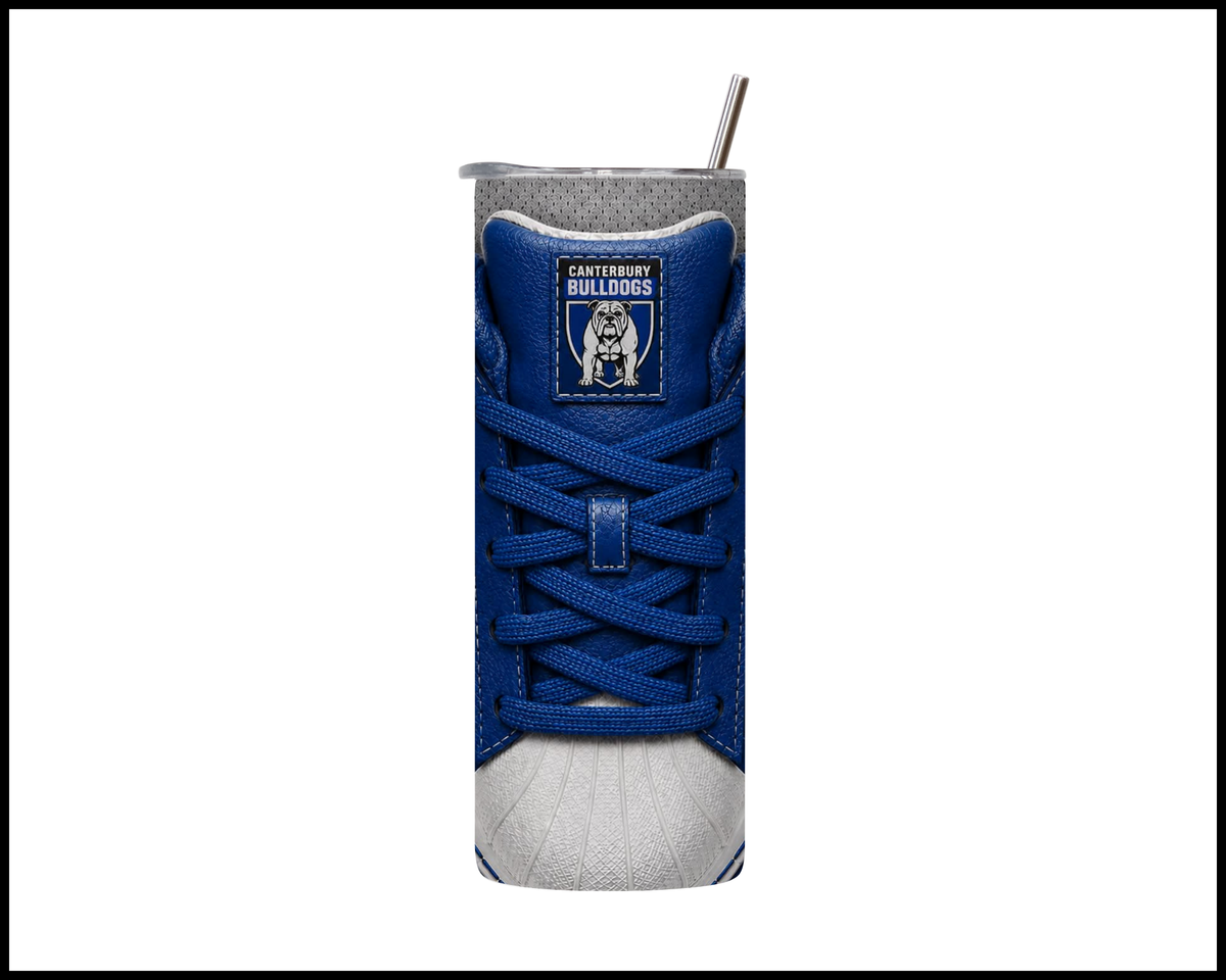 Stainless Steel Tumbler - Canterbury Bulldogs Side-Stripe Shoe Inspired