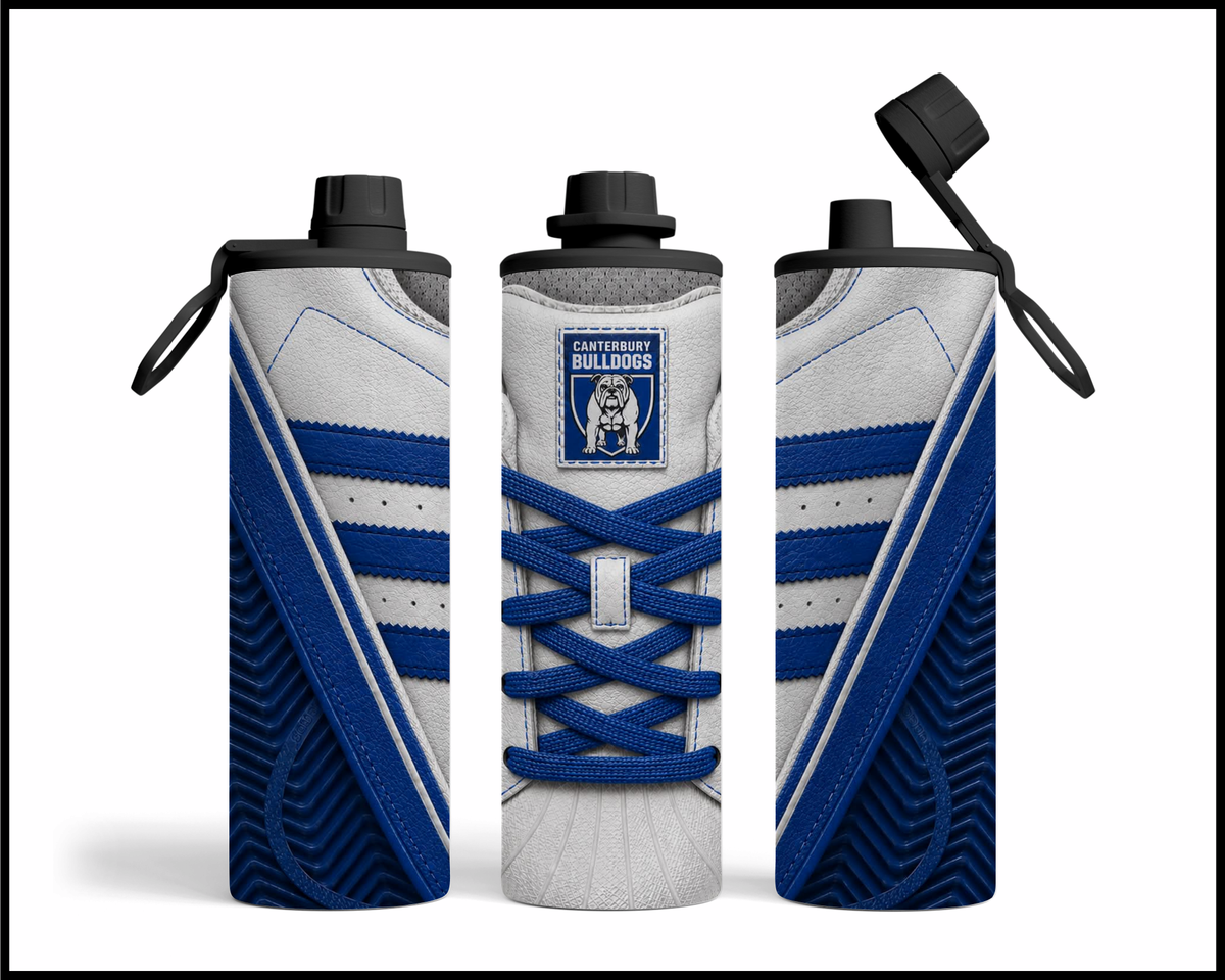 Stainless Steel Tumbler - Canterbury Bulldogs Side-Stripe Shoe Inspired