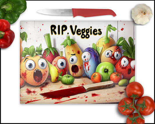 RIP Veggies Comedy Veggies Sublimated Cutting Board (059)