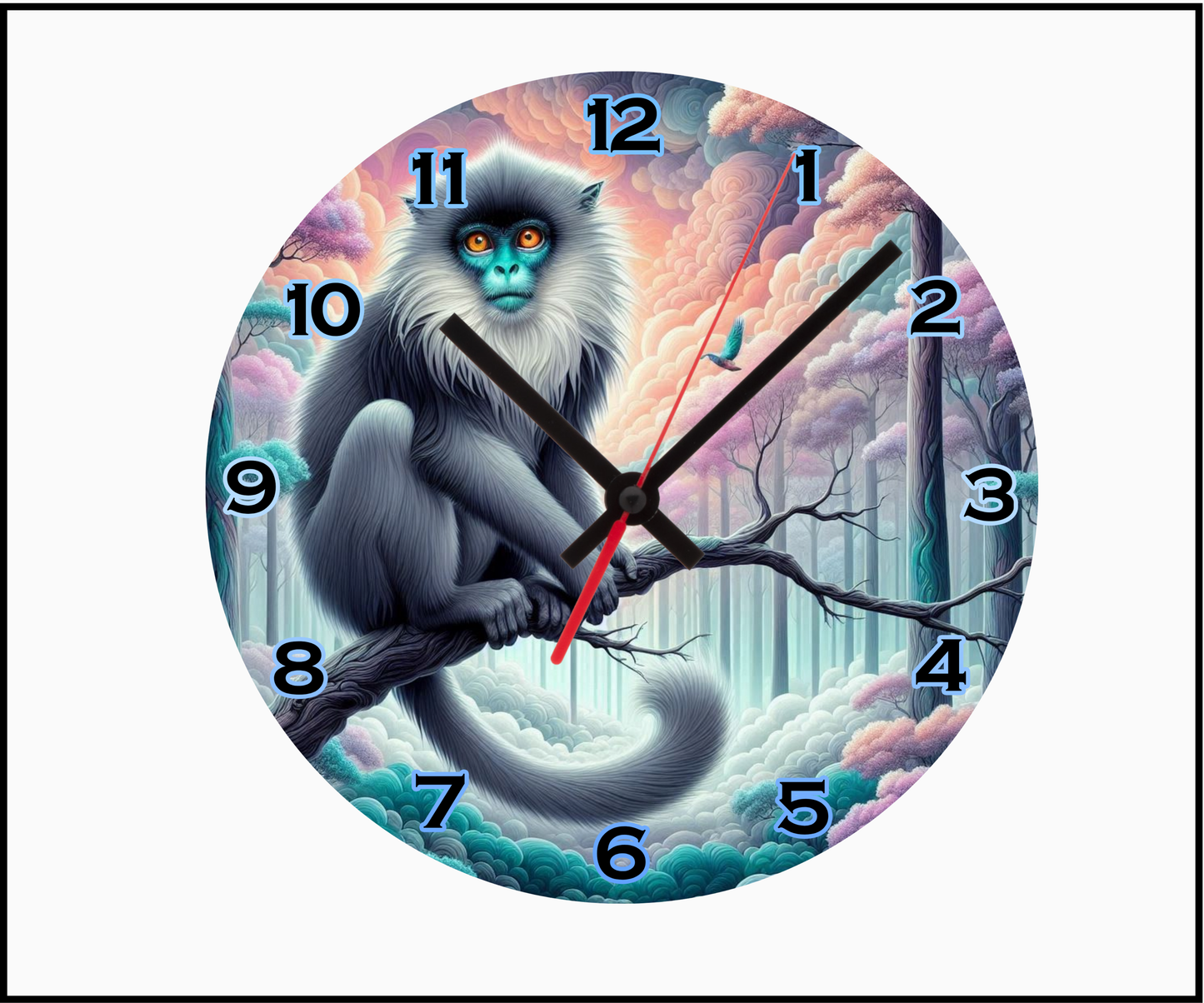 Monkey (2) Sublimated Clock (Round 061)