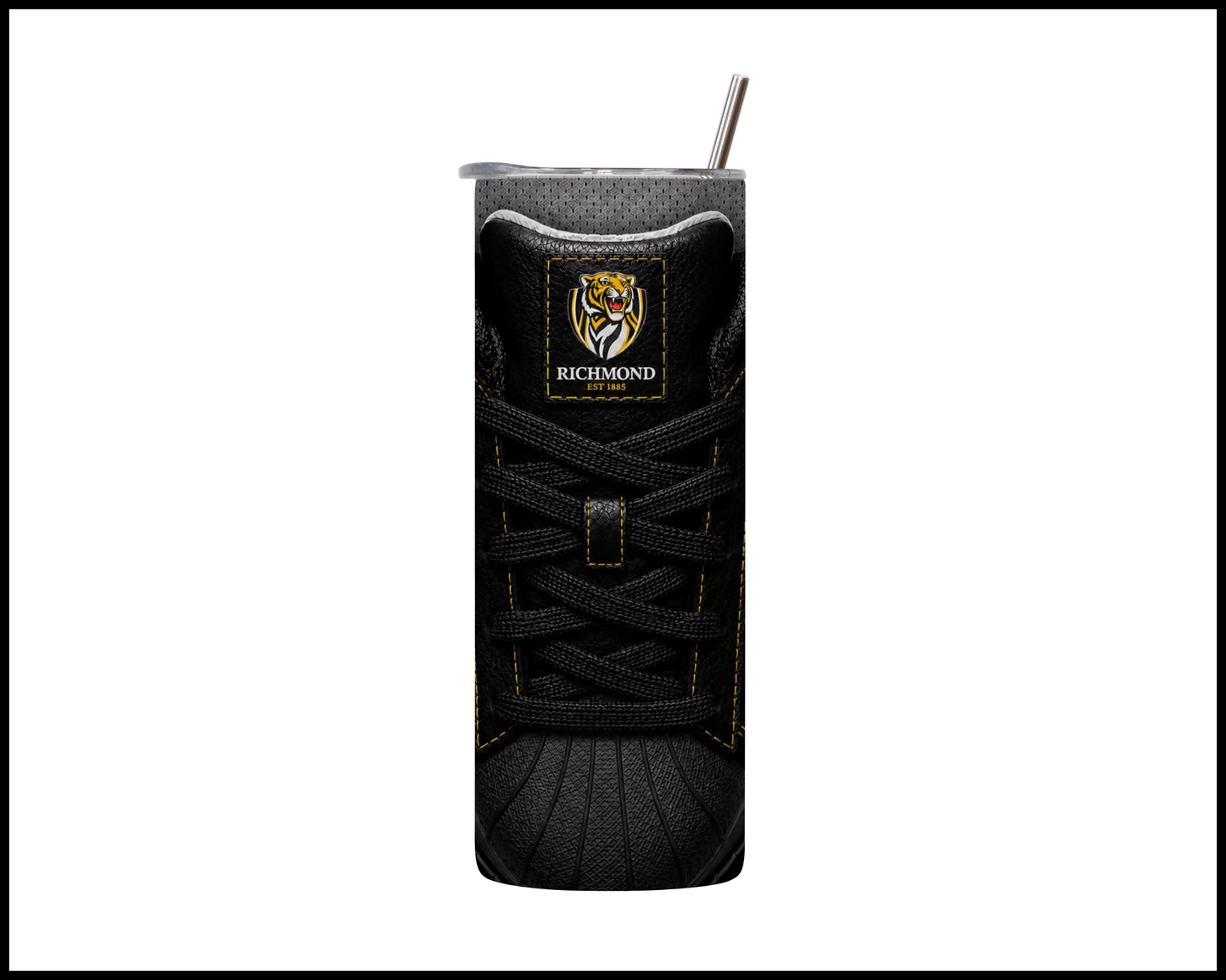 Stainless Steel Tumbler - Richmond Tigers Side-Stripe Shoe Inspired