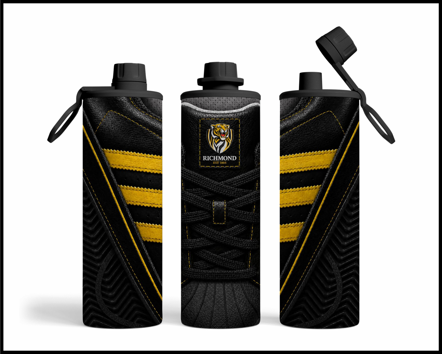 Stainless Steel Tumbler - Richmond Tigers Side-Stripe Shoe Inspired