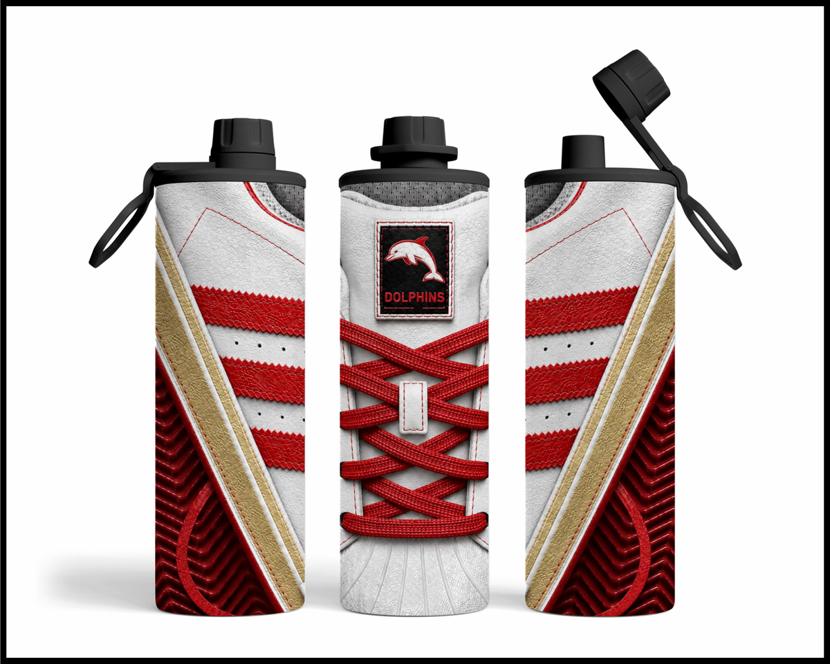 Stainless Steel Tumbler - Dolphins Side-Stripe Shoe Inspired