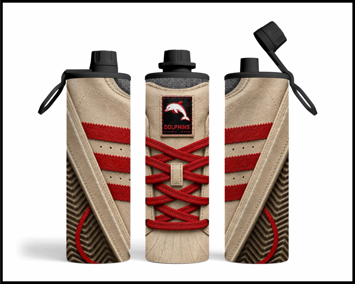 Stainless Steel Tumbler - Dolphins Side-Stripe Shoe Inspired