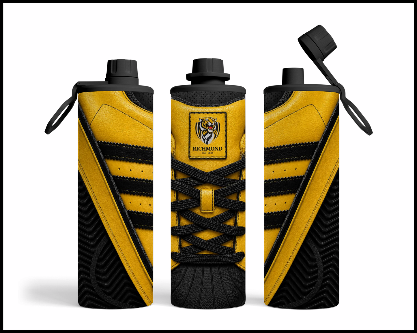 Stainless Steel Tumbler - Richmond Tigers Side-Stripe Shoe Inspired