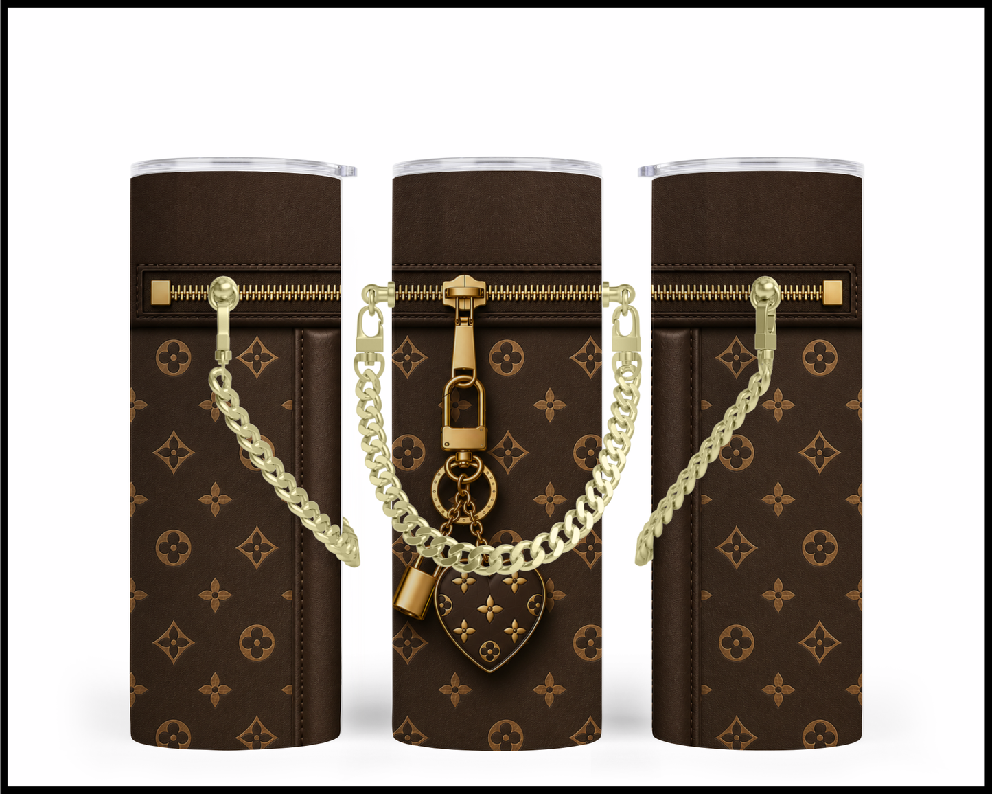 Designer Handbag Inspired Chain Tumbler (063)