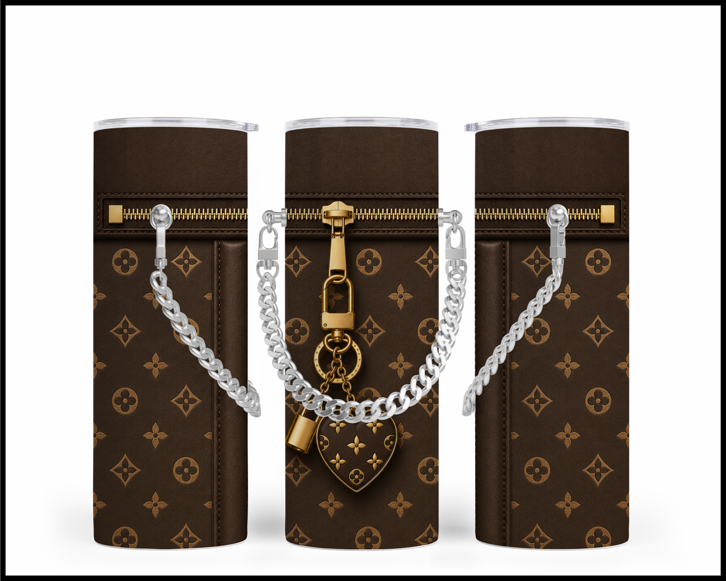 Designer Handbag Inspired Chain Tumbler (063)