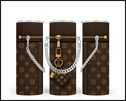 Designer Handbag Inspired Chain Tumbler (063)