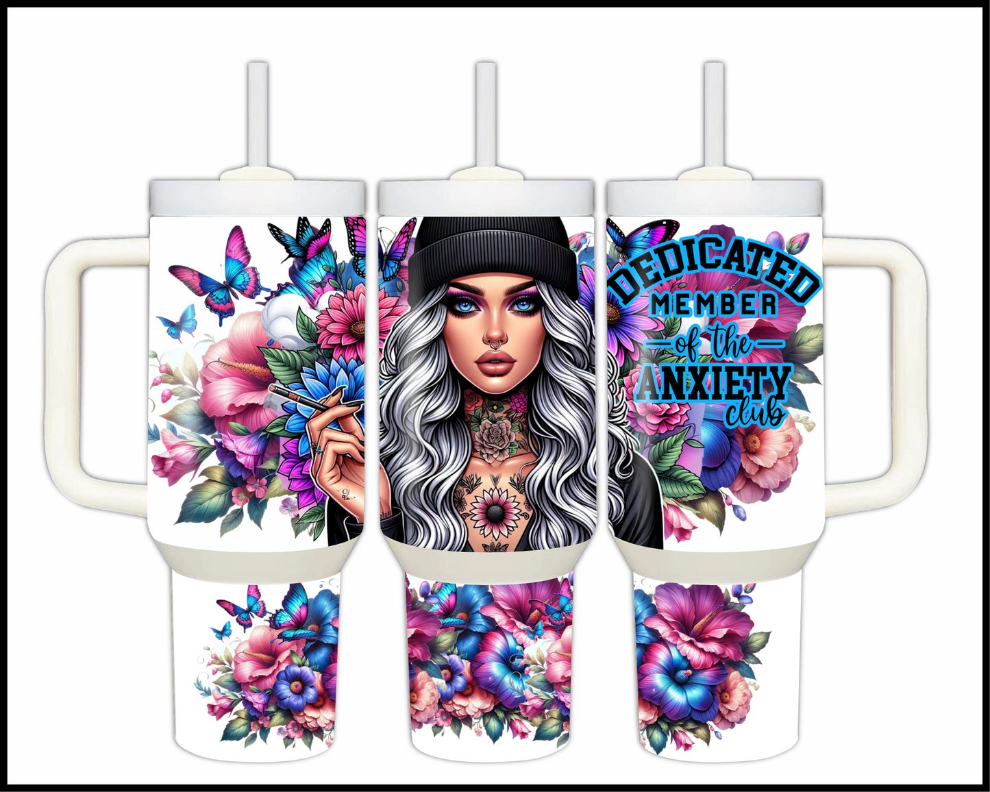 Dedicated Member of The Anxiety Club Stainless Steel Big 40oz Tumbler (063)