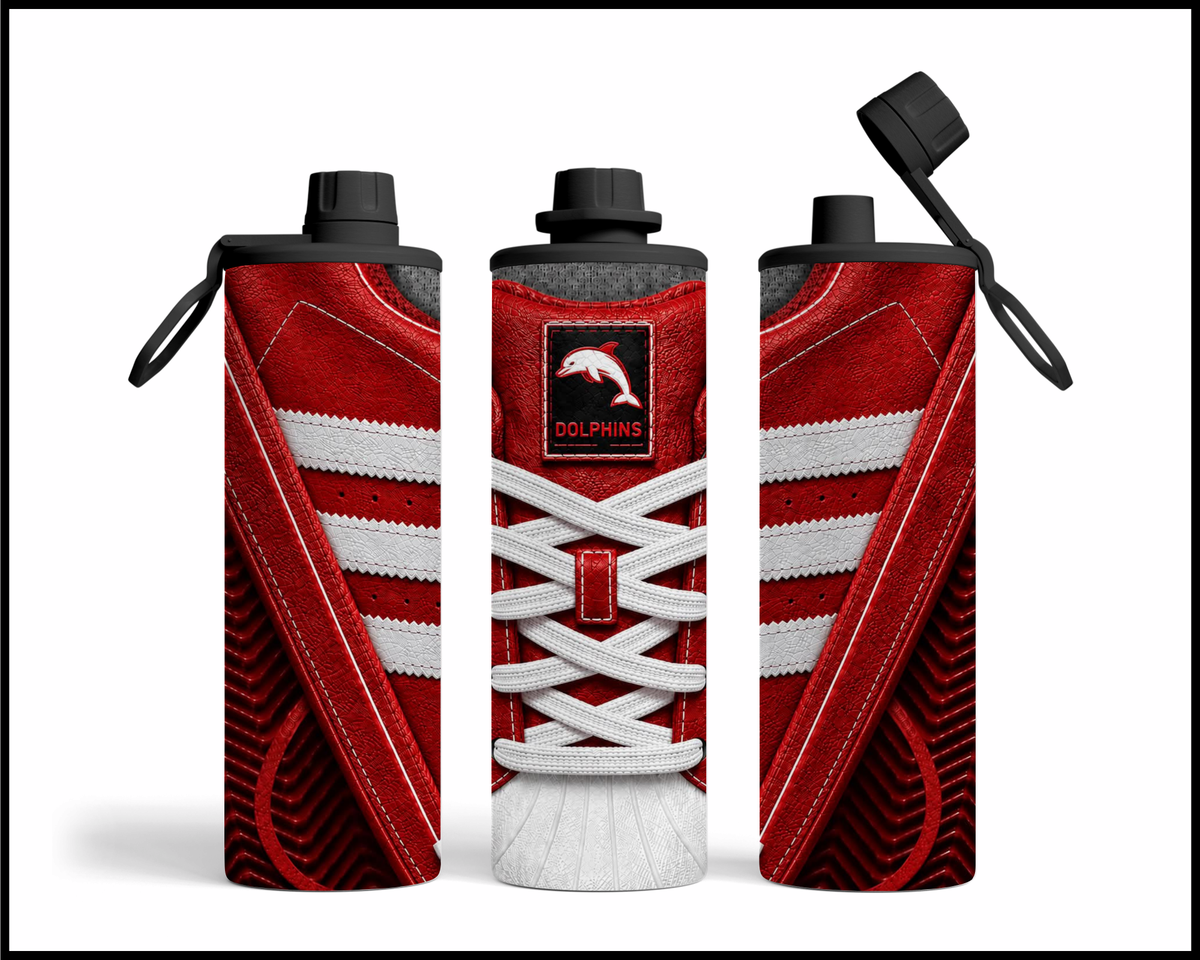 Stainless Steel Tumbler - Dolphins Side-Stripe Shoe Inspired
