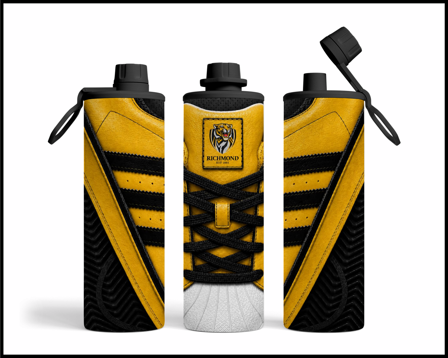 Stainless Steel Tumbler - Richmond Tigers Side-Stripe Shoe Inspired