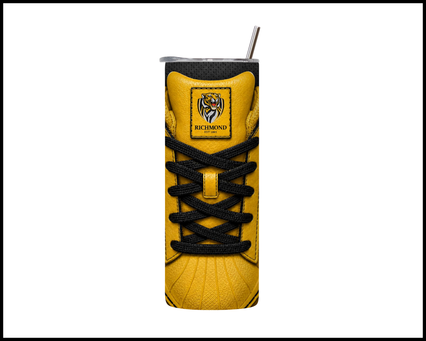 Stainless Steel Tumbler - Richmond Tigers Side-Stripe Shoe Inspired