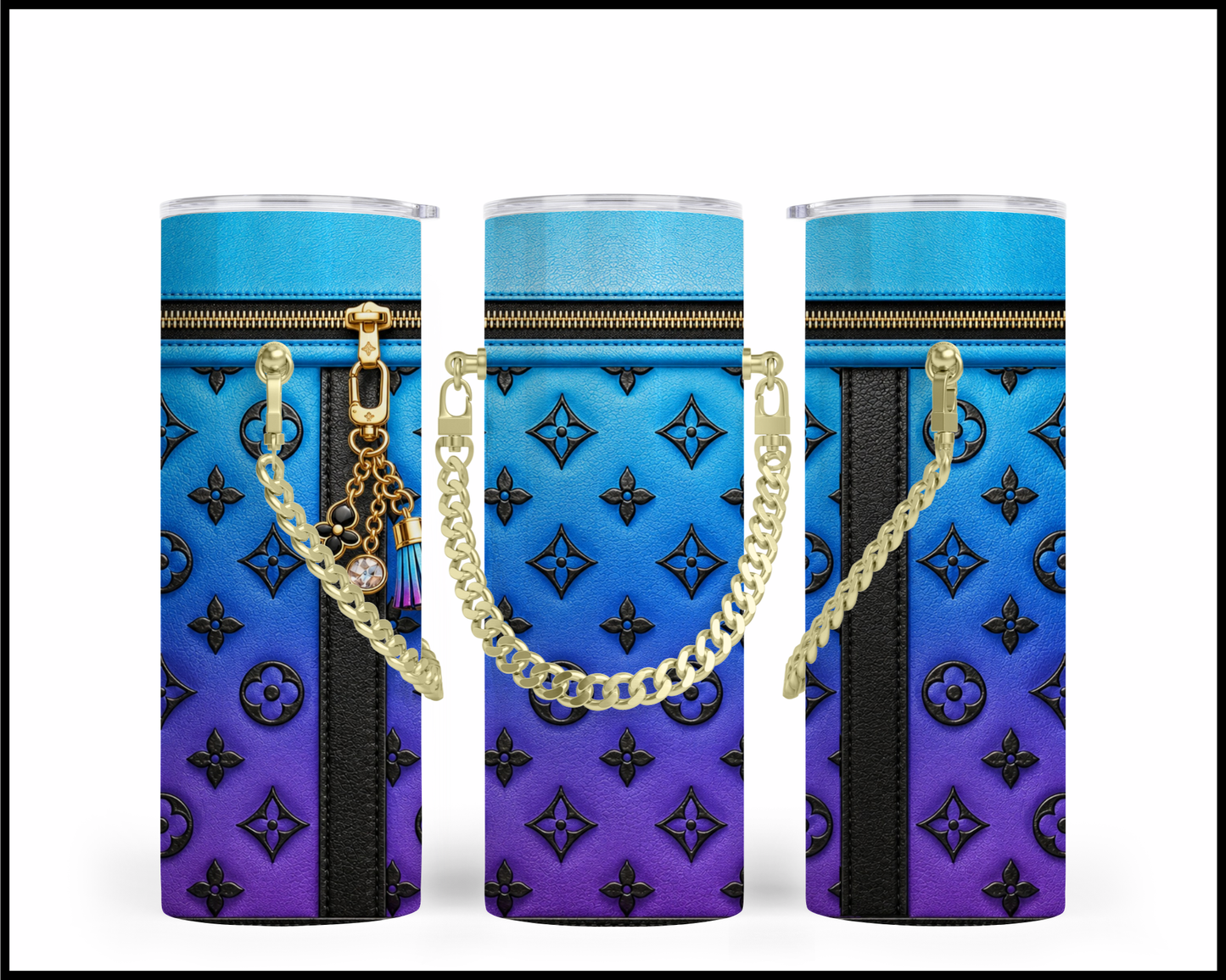Designer Handbag Inspired Chain Tumbler (064)
