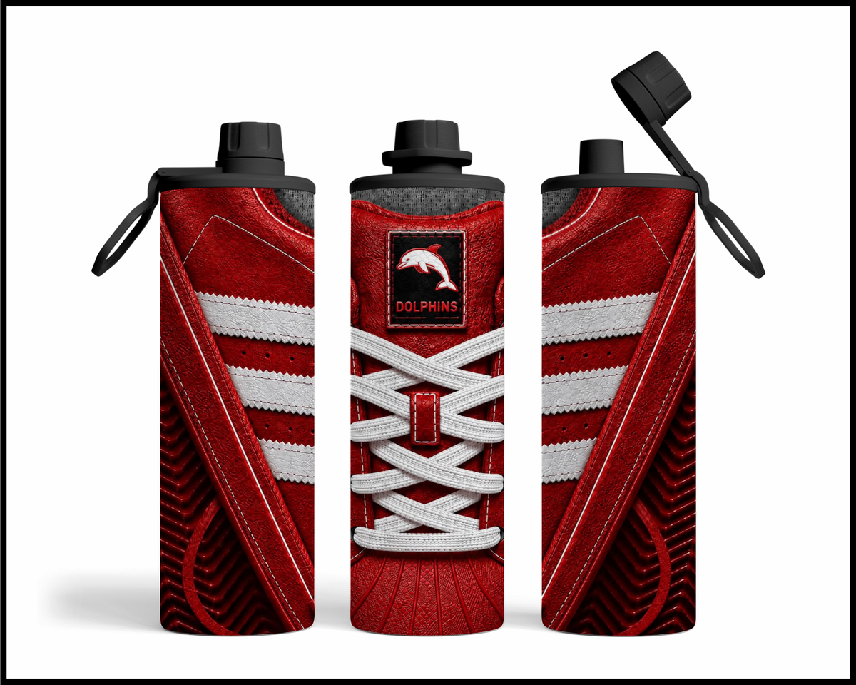 Stainless Steel Tumbler - Dolphins Side-Stripe Shoe Inspired