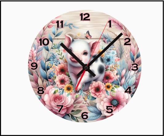 Pig Sublimated Clock (Round 065)