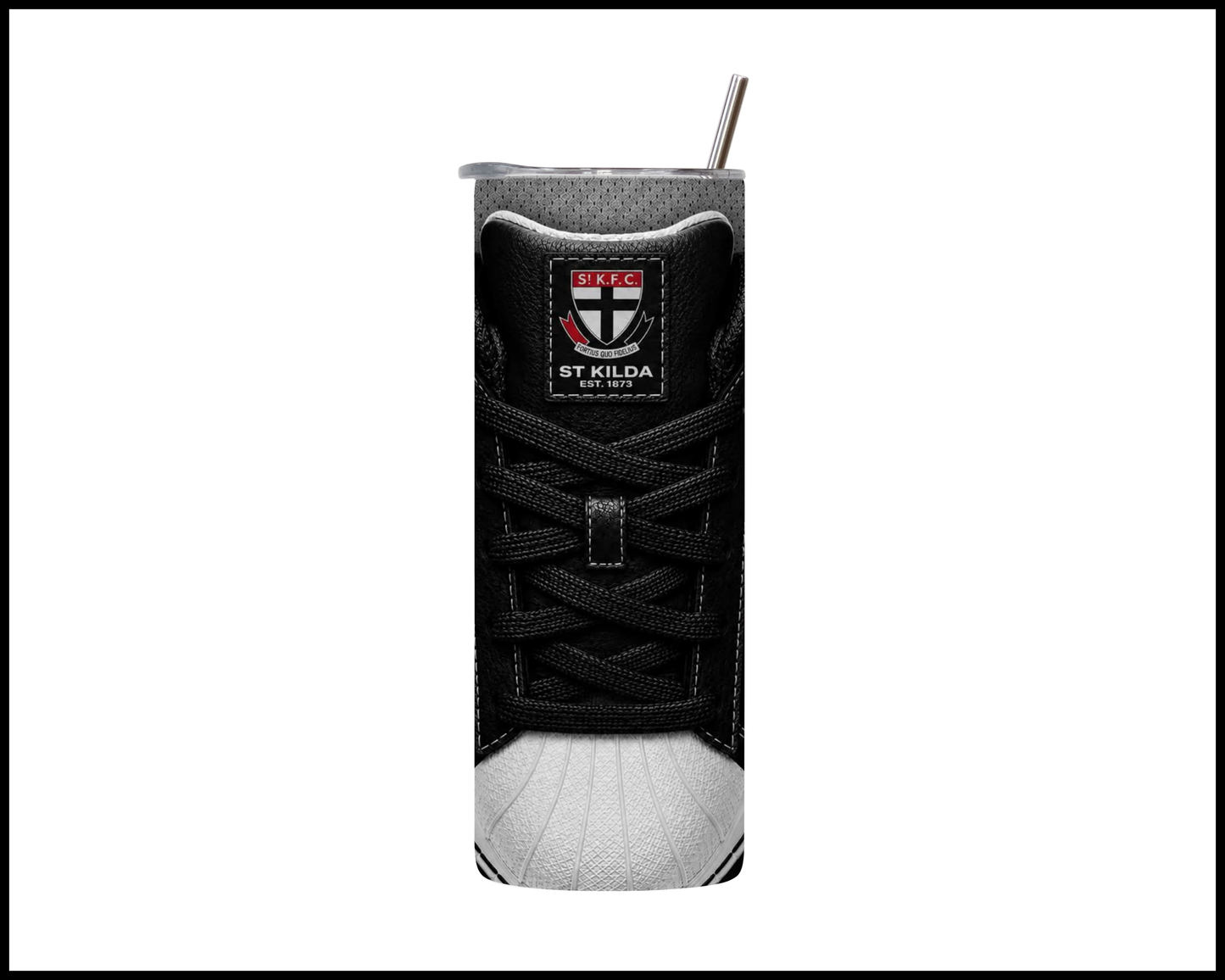 Stainless Steel Tumbler - St Kilda Side-Stripe Shoe Inspired