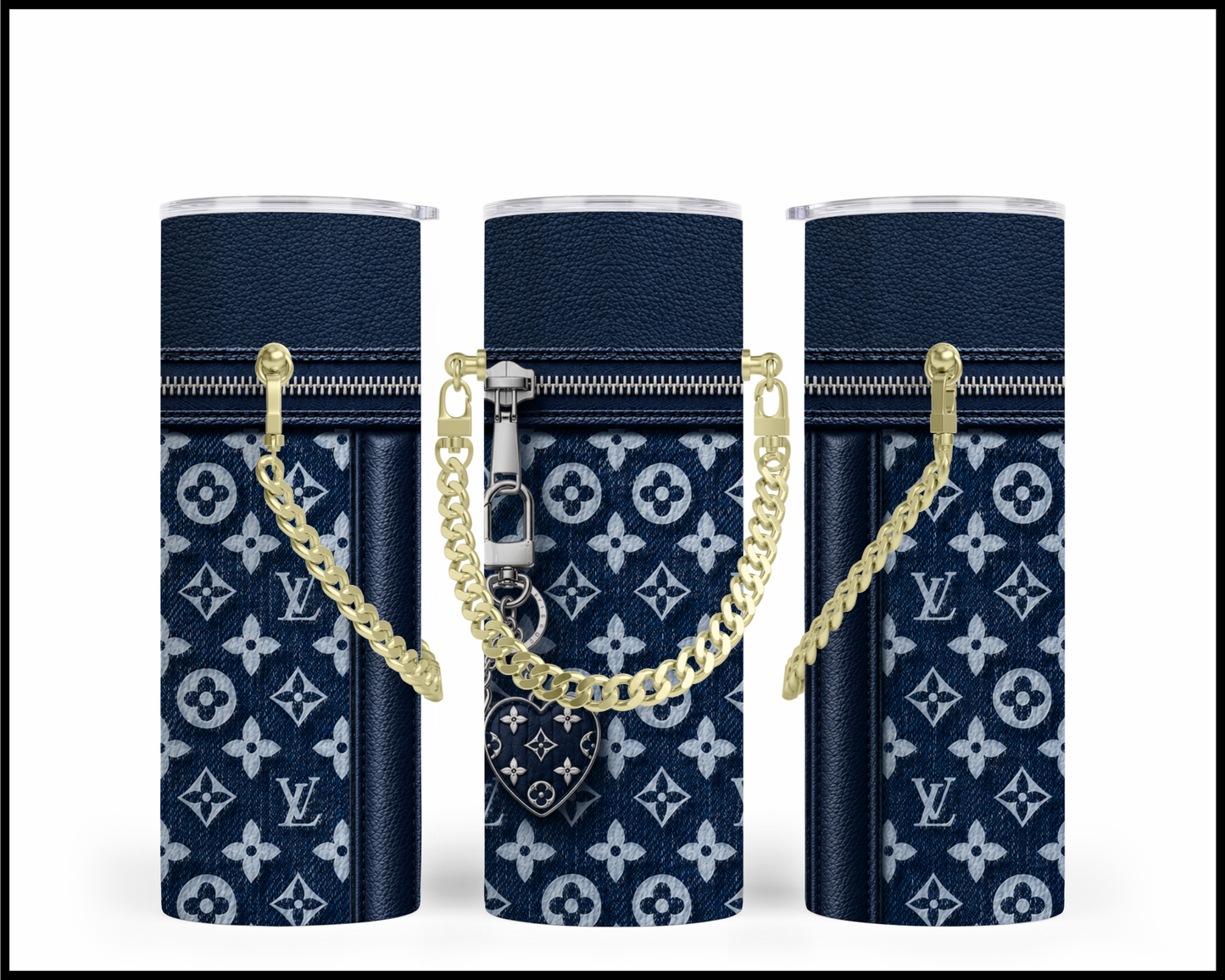 Designer Handbag Inspired Chain Tumbler (065)