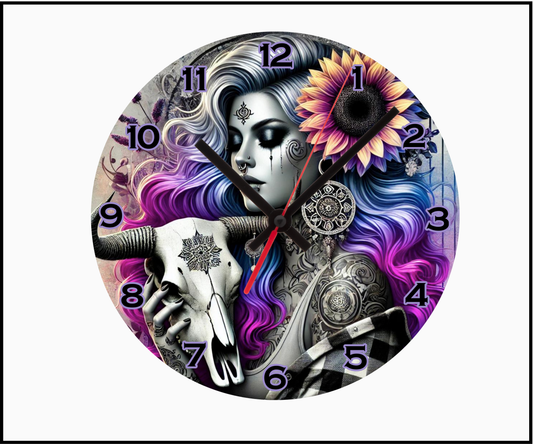 Neon Bad Ass Sublimated Clock (Round 066)