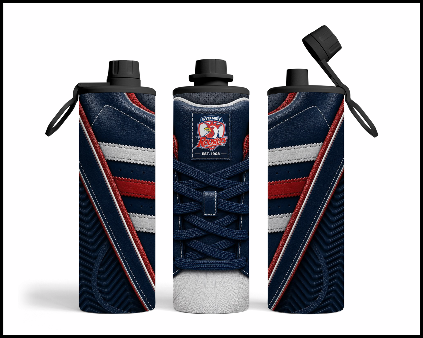 Stainless Steel Tumbler - Sydney Roosters Side-Stripe Shoe Inspired