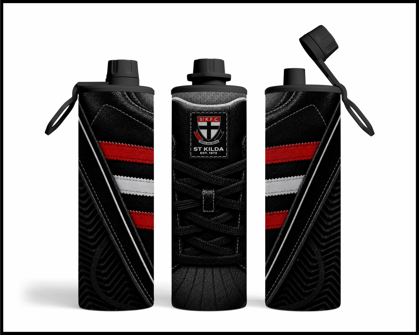 Stainless Steel Tumbler - St Kilda Side-Stripe Shoe Inspired